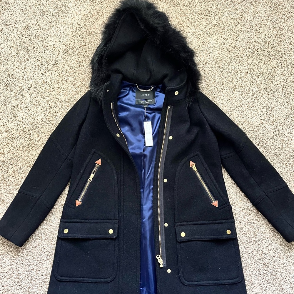J Crew Chateau Parka in Italian stadium-cloth